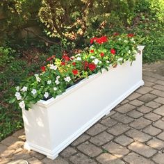 Extra Large Custom White Pvc Planters In Front Of Customers Home 72 Charleston Self Watering Decorative Rectangular Planter