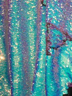 2 Way Stretch Turquoiseblue Fancy Shiny Holographic Sequins /& Glitter On Polyester Spandex