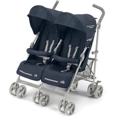 Crown TT14 Twin Baby Carriages Twins Strollers Double Pram Black