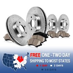 Fits 2009-2010 Ford MKS Front Rear Drill Slot Brake Rotors Lincoln Flex