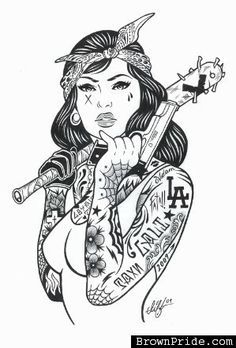 27 Gangster Girl Tattoo Drawings ideas girl tattoos tattoo drawings