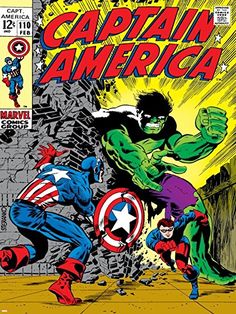iCanvasART Marvel Comic Book Captain America Issue Cover No.112 by Marvel Comics Canvas Art Print 26 by 18-Inch