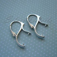 .925 Sterling Silver Leverback Earwire Lever Back Ear Wire 15mm X 10mm Findings//Bright