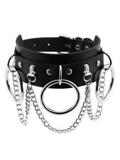 Soft Touch Choker Collars PU Leather Necklace with Gold Chain Leash for Women Men