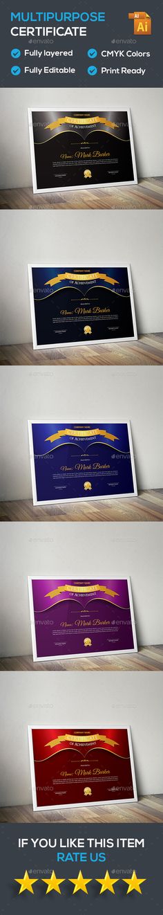 Multipurpose Certificate Template V1 Certificate templates, Ai - certificate template software Multipurpose Certificate Template V1 Certificate templates, Ai - certificate template software