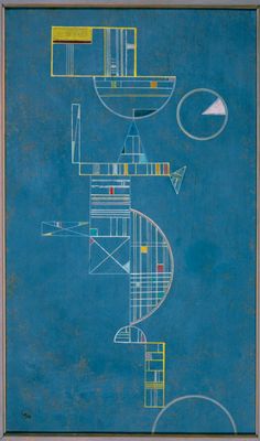 GIALLO BUS CADRE SUR VERRE ACRYLIQUE PLEXIGLASS BLUE 2-100X140CM JOAN MIRO