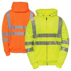 Supertouch High Visibility Hooded Hoodie Hoody Sweatshirt Top Work Safety Hi Viz