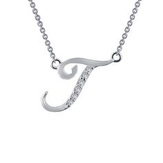 TrioStar 18k Yellow Gold Plated 925 Silver Letter Script H Simulated Diamond Initial Pendant /& Necklace for Womens