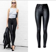 Donna Ragazze vita alta Extreme Ripped Nero Skinny Jeans Taglia 6 a 24