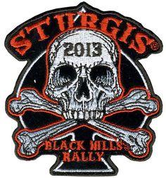 STENCIL SKULL 2012 STURGIS RALLY BIKER 4 INCH SKULL PATCH