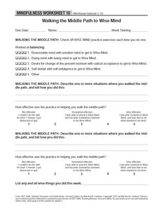 DBT Self-Help Resources: Walking the Middle Path: Finding the synthesis