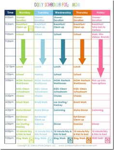 daily homeschool schedule template