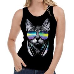 Velocitee Ladies Hoodie Yellow Cat Eyes Face A7268