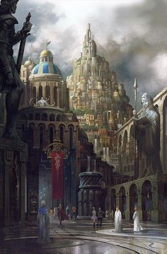fantasy concept town kingdom digital medieval artist graphic epic castle unknown illustration rpg names landscapes cities landscape holy paisagem gold