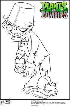 Click The Plants Vs Zombies Buckethead Zombie Coloring Pages To View Printable Version Or Color It Online Compatible With IPad And Android Tablets