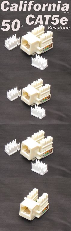 CAT5e RJ45 110 Punch Down Keystone Modular Snap-In Jacks 50 Pack Lot Ivory