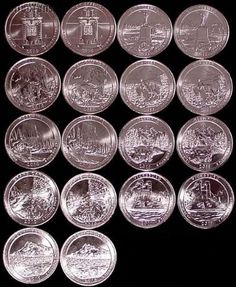 Mint Sealed BU Satin Finish 2 SETS 2010 P+D State Park Quarters 20-Coins