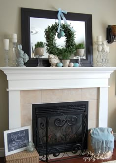 Love this for the fireplace mantel. | mantels | Pinterest | Fireplace mantel Mantels and Wreaths