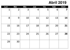 10 Calendario Abril 2019 Ideas Calendar Trending Decor October Calendar
