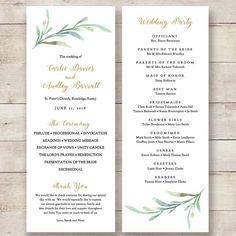 multiple page wedding program