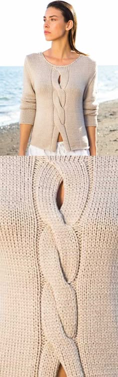 Ladies Top Free Knitting Pattern with a Center Cable Stitch