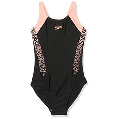 SPEEDO Boom ricoperta Splashback girls costume da bagno Blu Verde Costume Da Bagno