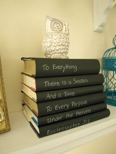 837 Best Books Book Decor Images Old Vintage Cover Books In Black Paper And Write A Scripture Verse On The Spines It