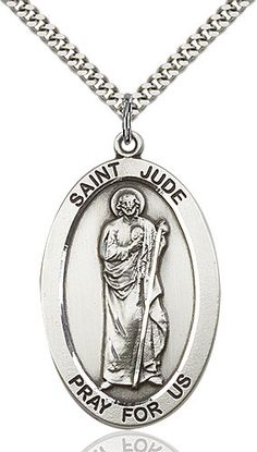 Lot Of 2 St Jude Pray For Us Silver Plate Medal Pendant Patron Saint Gift Set