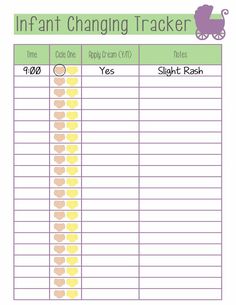 newborn feeding and changing log spreadsheet template for diaper change log sheet