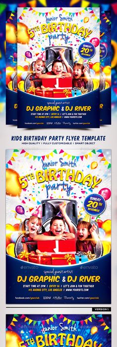 kids birthday summer flyer template ads pinterest flyer kids event flyers