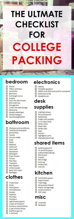 The Ultimate College Ping Checklist Dorm Room Hacks College Hackking