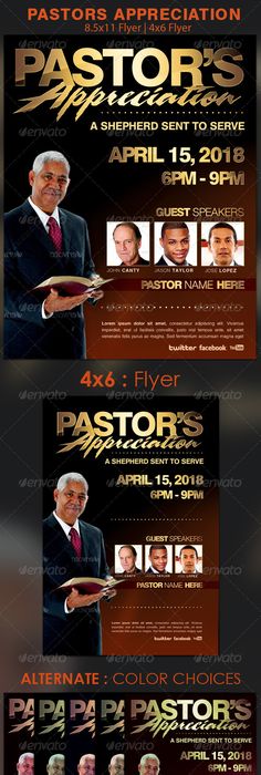 pastor appreciation flyer templates