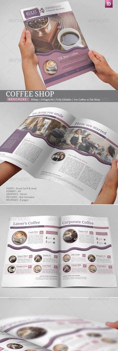 Coffee Shop Restaurant Trifold Brochure v2 Brochures, Restaurants