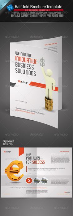 Half-fold Brochure Template Brochure template, Brochures and Template