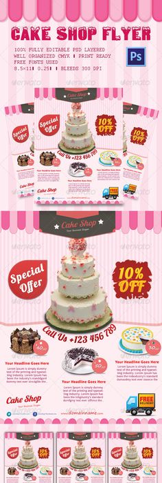 cake flyer in 4 colors cake print templates and flyer template free cake flyer templates