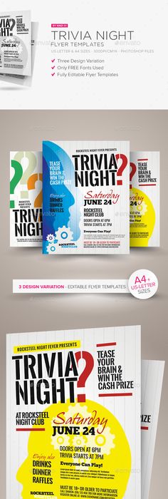 top flyer designs and tips from graphic designers graphic trivia night flyer templates download