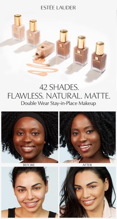 Cool, Warm, or Neutral? Count on Double Wear Stay-In-Place Makeup to always be your perfect match with 42 shades for all skin tones. This lightweight, oil-free foundation has 24-hour staying power for a flawless finish that will last all day. Try our online Foundation Finder for your perfect shade match.