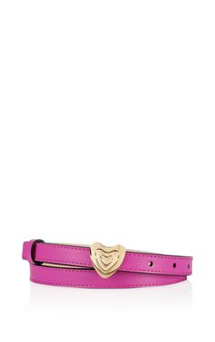 Hand-crafted in Italy, this belt is defined by a charming heart-shaped buckle - an Escada signature. The smooth leather style has an elegantly slim silhouette that's adjustable in length for a customized fit.