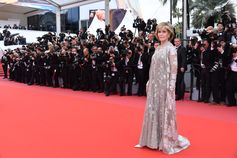 Jane Fonda showed off her incredible figure on the Cannes Film Festival 'BlacKKKlansman' red carpet. The actress stepped out wearing ‘Irene C.’, a mesh cardigan and dress embroidered with bronze and mini sequins flowers from the Valentino Haute Couture Spring/Summer 2018 Collection designed by Pierpaolo Piccioli. #Cannes2018