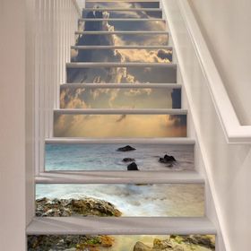 3D Mud River SS0708 Pattern Tile Marble Stair Risers Decoration Photo Self-adhesive Mural Vinyl Decal Wallpaper Murals Wallpaper Mural