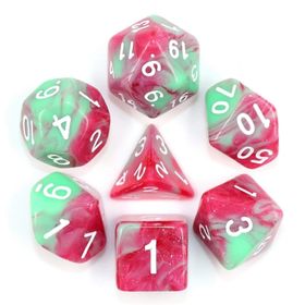 HDB-13 Pink White Blend Dice ~ 7 piece Polyhedral dice set ~ NEW RPG DnD Magic HDB-13 Pink White Blend Dice ~ 7 piece Polyhedral dice set ~ NEW RPG DnD Magic