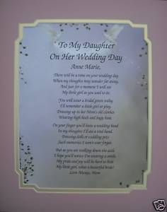 To My Daughter On Her Wedding Day Poem Personalize Gift To My Daughter On Her Wedding Day Poem Personalize Gift