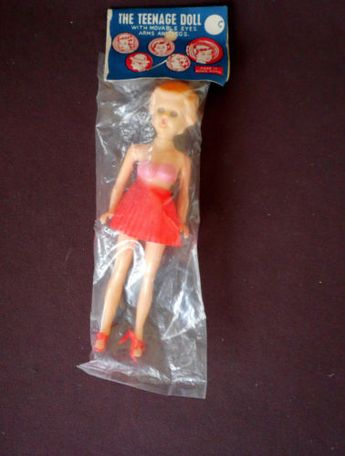 BLUE CLOTHES SHOES NIP HK VINTAGE 1950/'S HARD PLASTIC TEENAGE DOLL PLASTIC LT