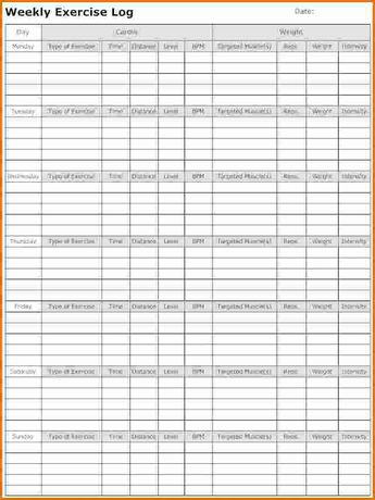 free printable workout log printable workout log