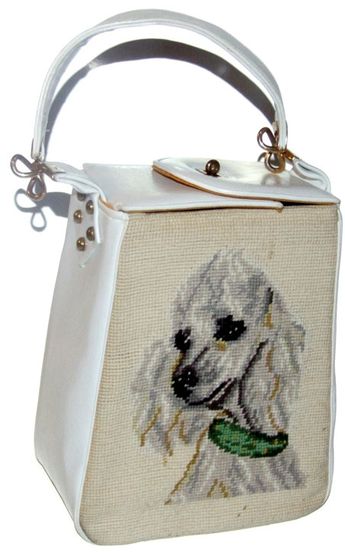 Vintage 50s Poodle Purse Handbag 1950 S Reserved For Norell Patrick Vintage Rare Poodle Purse Needlepoint Handbag Very Unique