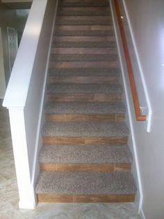 Hickory Flooring Risers With Carpet Treads To Transition F I Don T Like These Colors But It S The Only Representation Could Find