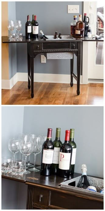Turn A Sewing Table Into A Bar Cart With Chalk Paint And A Mesmerizing Sewing Machine Bar Cart Turn A Sewing Table Into A Bar Cart With Chalk Paint And A Mesmerizing Sewing Machine Bar Cart