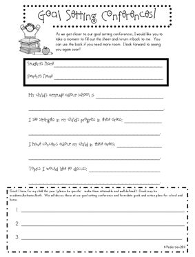 Parent Teacher Conference Forms Editable