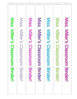 editble chalkboard binder spine label pack binder side labels