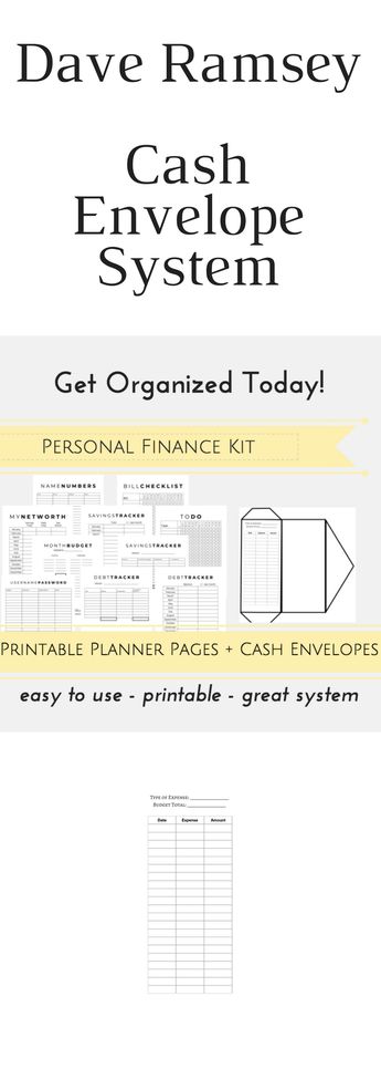 printable cash envelopes and budget planner dave ramsey